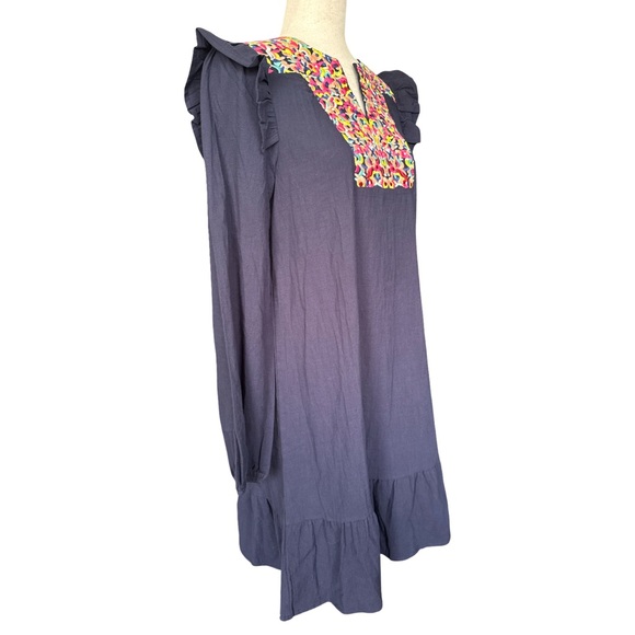 Kirundo |‎ Women’s Embroidered Boho Navy Long Sleeve Mini Dress NWT Size Small - Picture 3 of 9